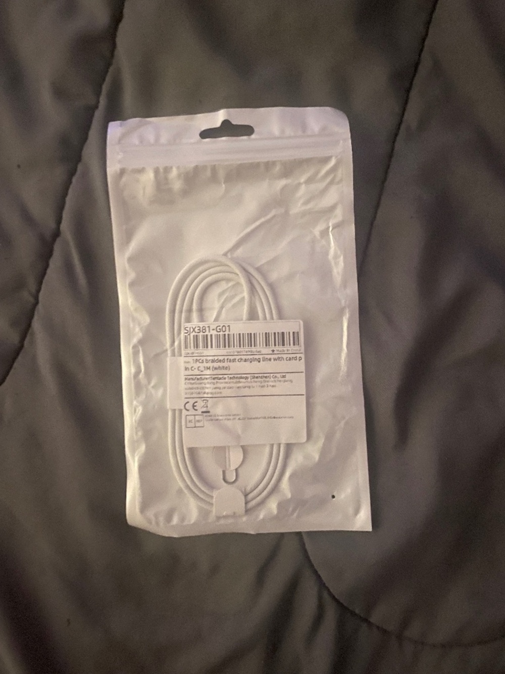 White Braided USB-C Fast Charging Cable 1M New Sealed - Picture 1 of 6